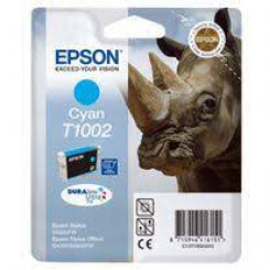 Epson T1002 - 11.1 ml - cyan - original - blister with RF/acoustic alarm - ink cartridge - for Stylus SX510, SX515, SX600, SX610